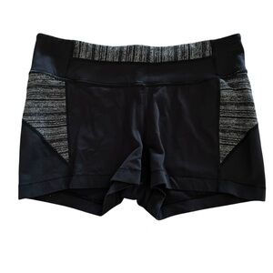 Athleta Women’s Large Gym Shorts Black Stretchy Nylon and Spandex